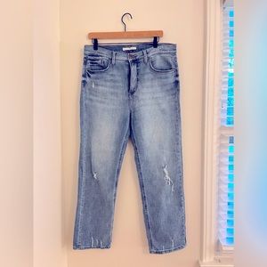 Whetherly Pierce high rise straight jean in indigo wash
